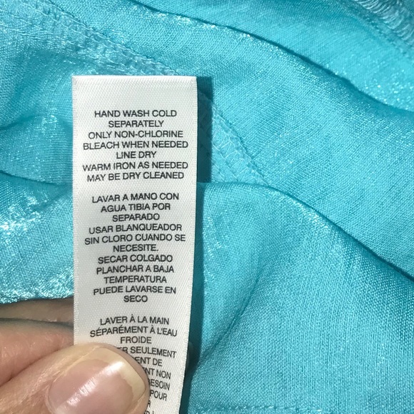 Chico’s Turquoise Waterfall Blazer sz 16(3) - Picture 5 of 6